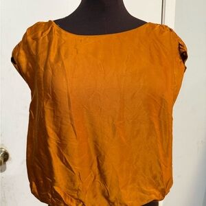 ⭐️3/20$ Anthropologie Orange Puff Sleeve Blouse